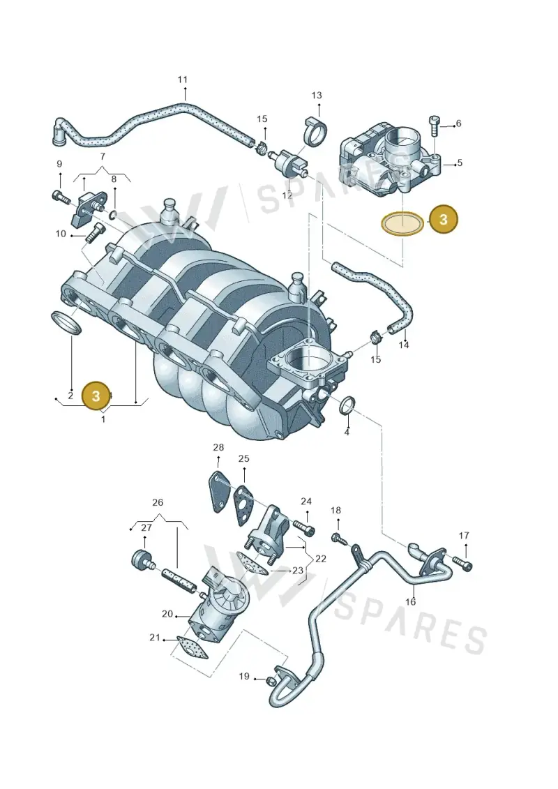 03E133073 — Volkswagen GOLF PLUS              05> (2005-) diagram 443133100, position 3