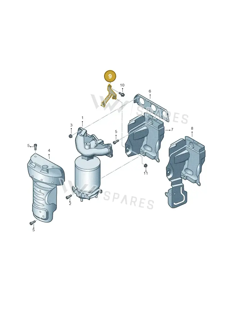 03E253236C — Volkswagen Polo (2012-2014) diagram 672253050, position 9