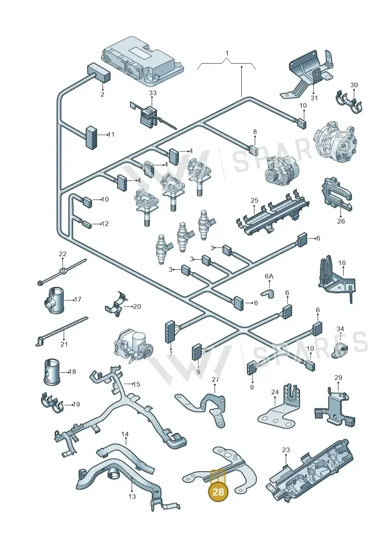 03E971858B — Skoda Rapid (2012-2022) diagram 225971030, position 28