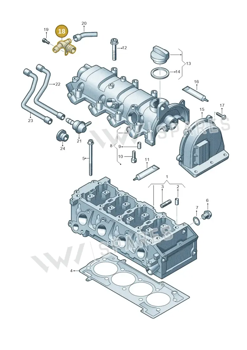 03F103175A — Volkswagen Golf Cabriolet (2011-2016) diagram 649103410, position 18