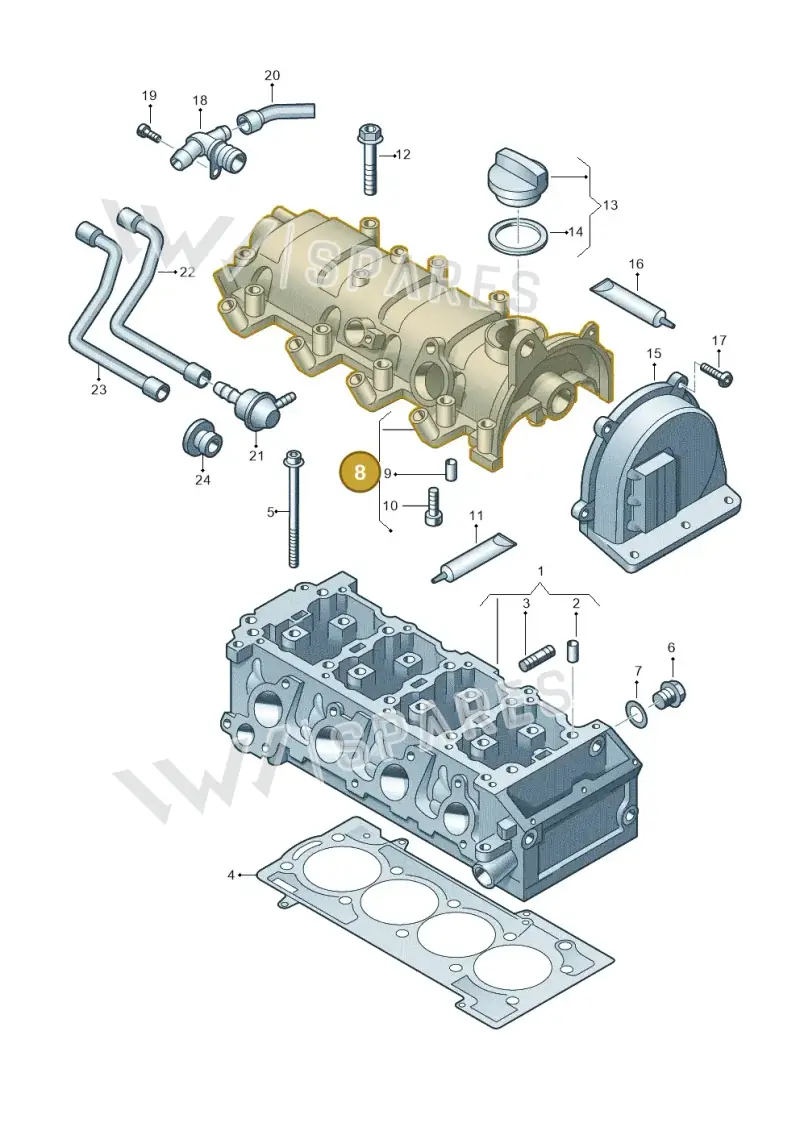 03F103473Q — Volkswagen Golf Cabriolet (2011-2016) diagram 649103410, position 8