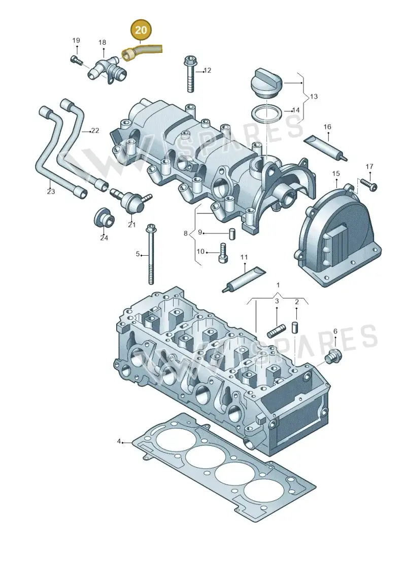 03F103493A — Volkswagen Caddy Maxi Kombi (2010-2015) diagram 650103410, position 20
