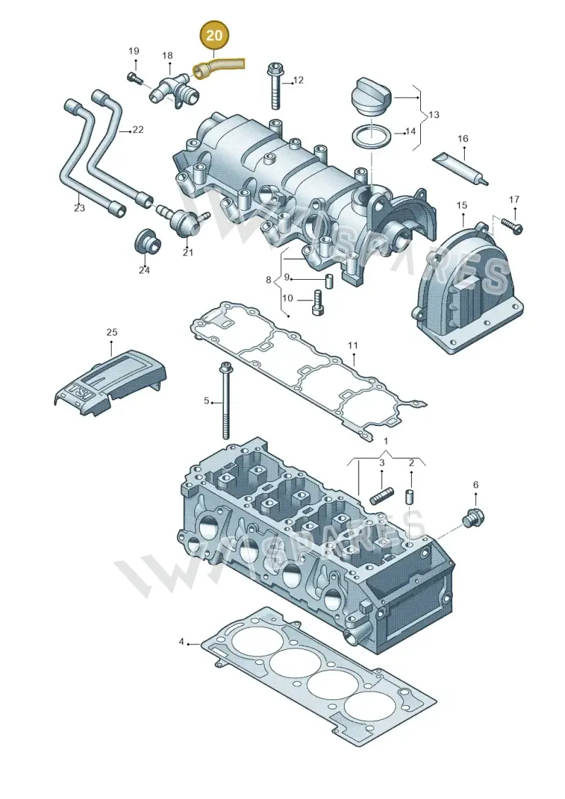 03F103493A — Volkswagen Beetle (2016-2019) diagram 729103410, position 20