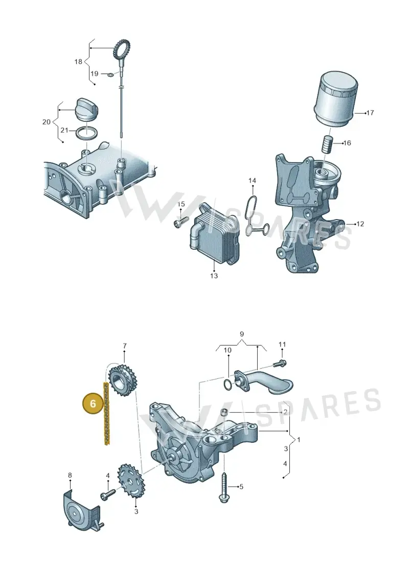 03F115225 — Volkswagen Beetle (2016-2019) diagram 649115010, position 6