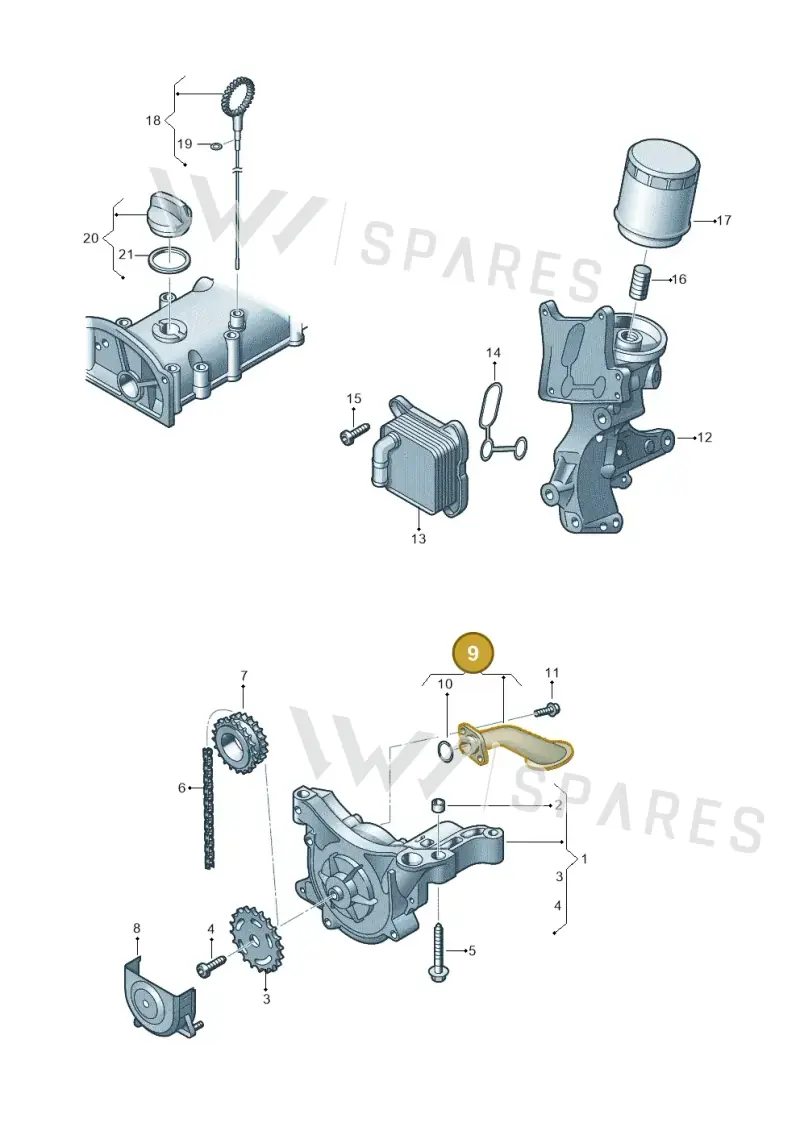 03F115251A — Audi A1 Sportback (2010-2015) diagram 649115010, position 9