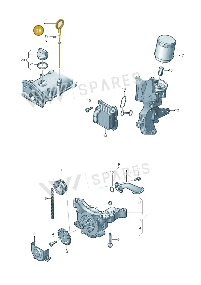 03F115611D — Volkswagen Golf Cabriolet (2011-2016) diagram 649115010, position 18