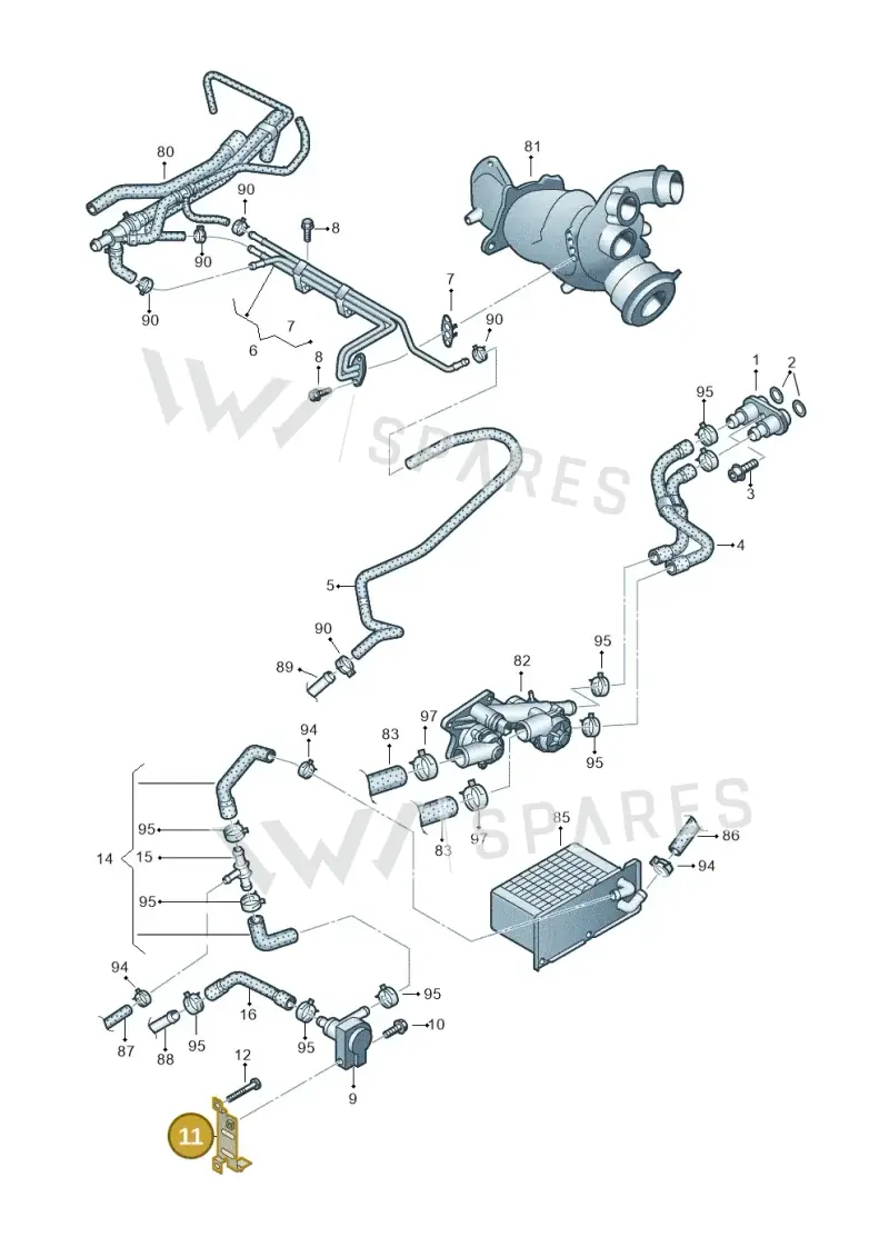 03F121093 — Volkswagen Polo (2012-2014) diagram 672121170, position 11