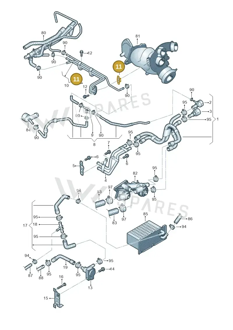 03F121687A — Volkswagen Beetle (2016-2019) diagram 649121110, position 11