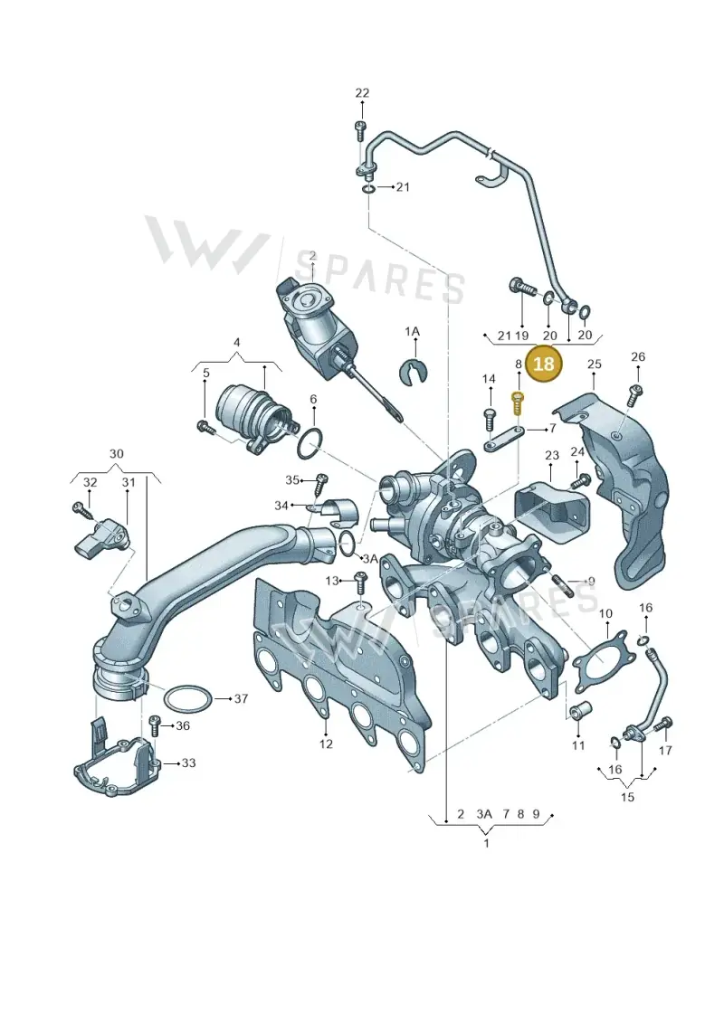 03F145140D — Volkswagen Golf Cabriolet (2011-2016) diagram 729145500, position 18