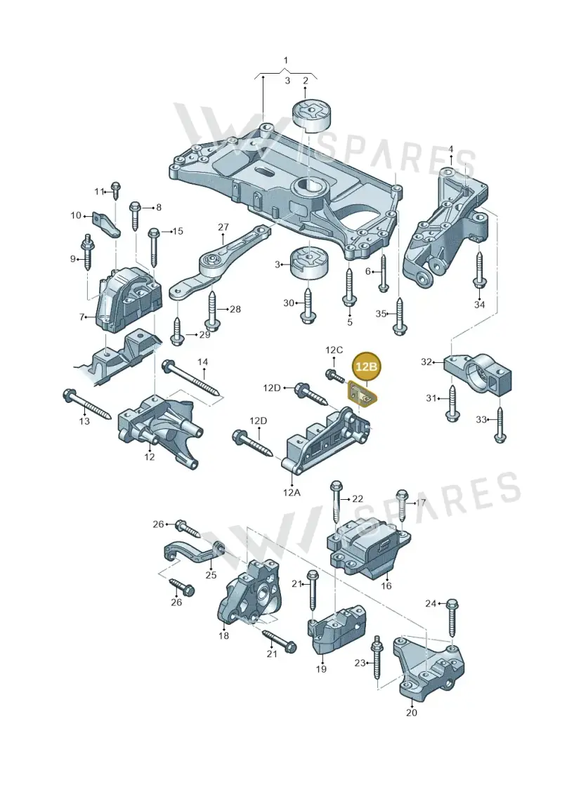03F199207 — Volkswagen Touran 2.0 (2010-2015) diagram 694199200, position 12B