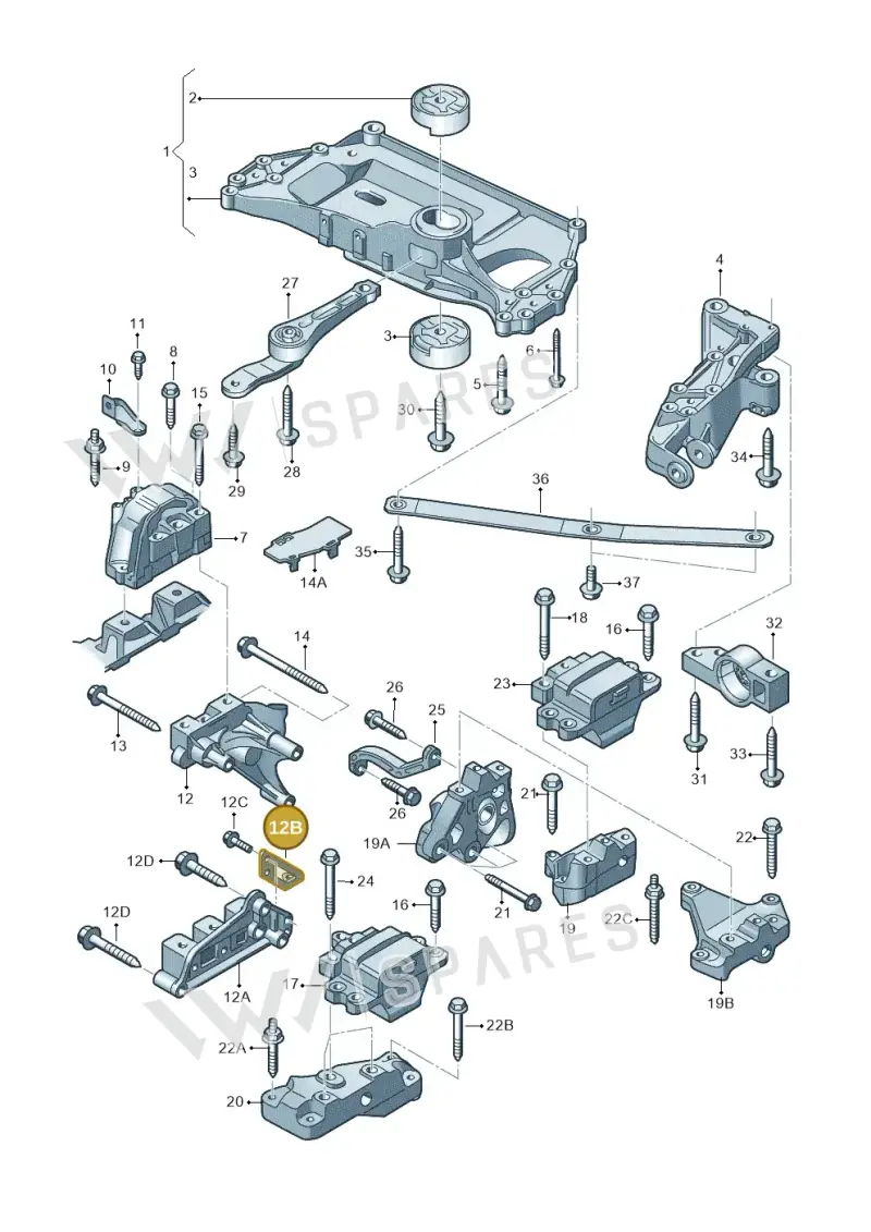 03F199207 — Volkswagen Golf Cabriolet (2011-2016) diagram 718199200, position 12B