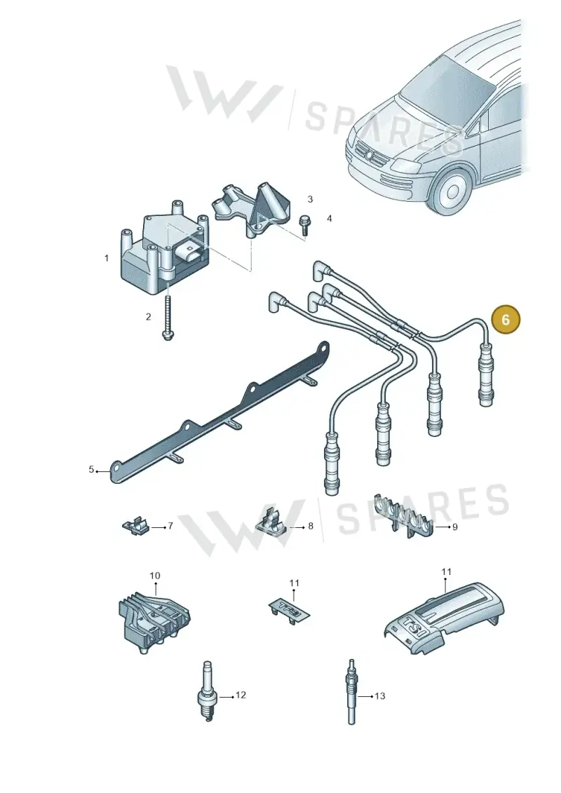 03F905409C — Volkswagen Caddy Maxi Kombi (2010-2015) diagram 690905000, position 6