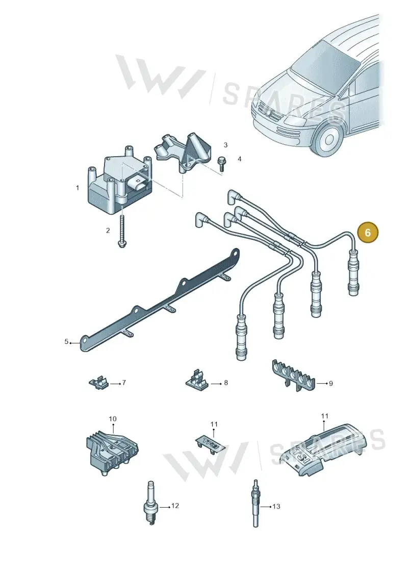 03F905430L — Volkswagen Caddy Maxi Kombi (2010-2015) diagram 690905000, position 6