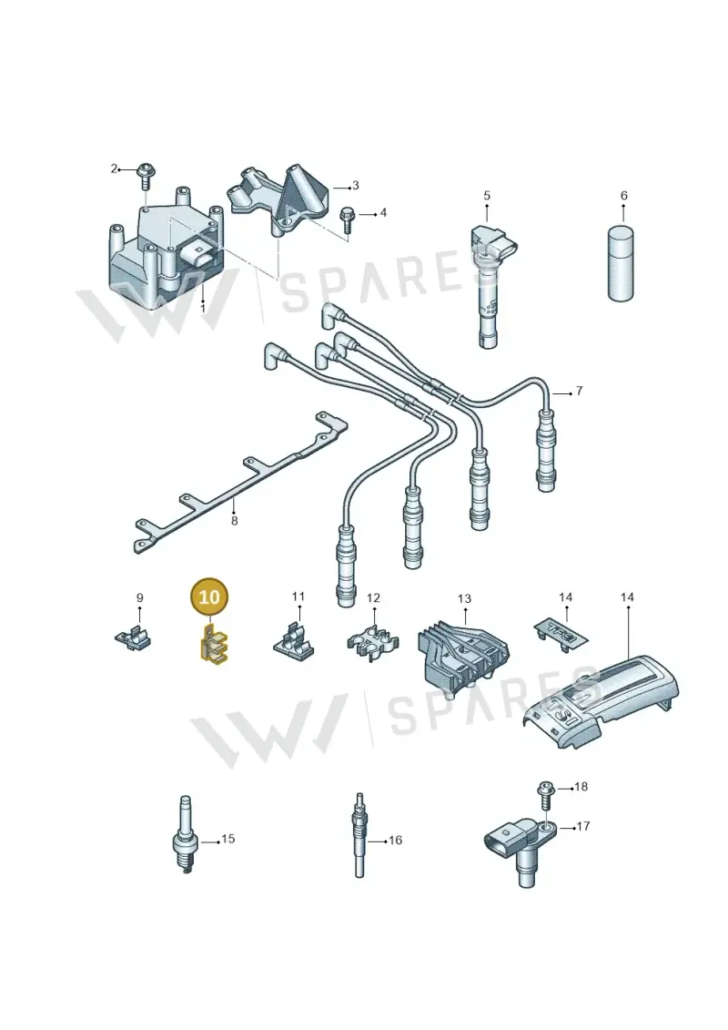 03F905471 — Volkswagen Polo (2009-2014) diagram 694905000, position 10
