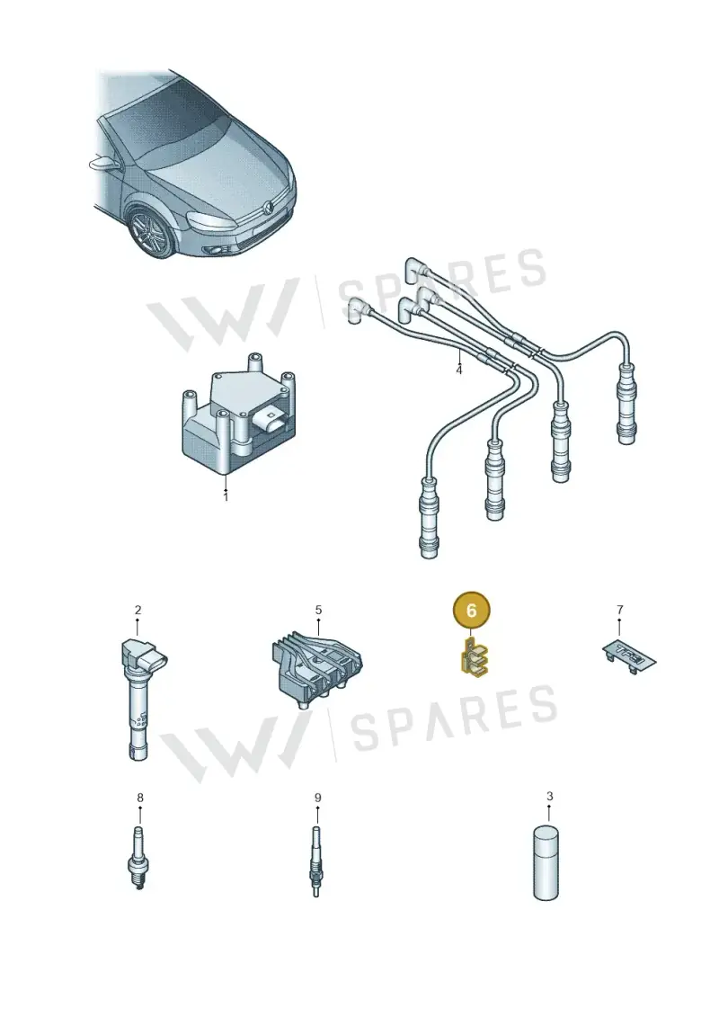 03F905471 — Volkswagen Golf Cabriolet (2011-2016) diagram 718905000, position 6