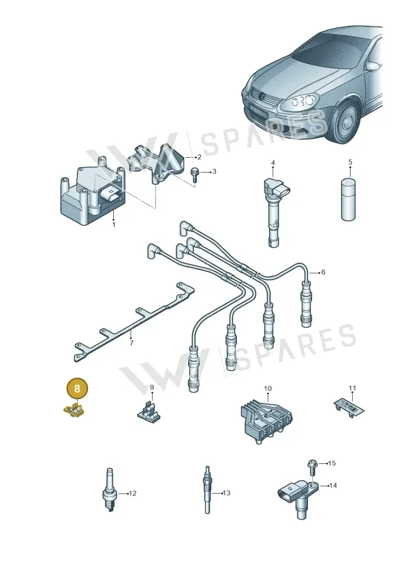 03F905471 — Volkswagen Golf Plus (2011-2014) diagram 729905000, position 8