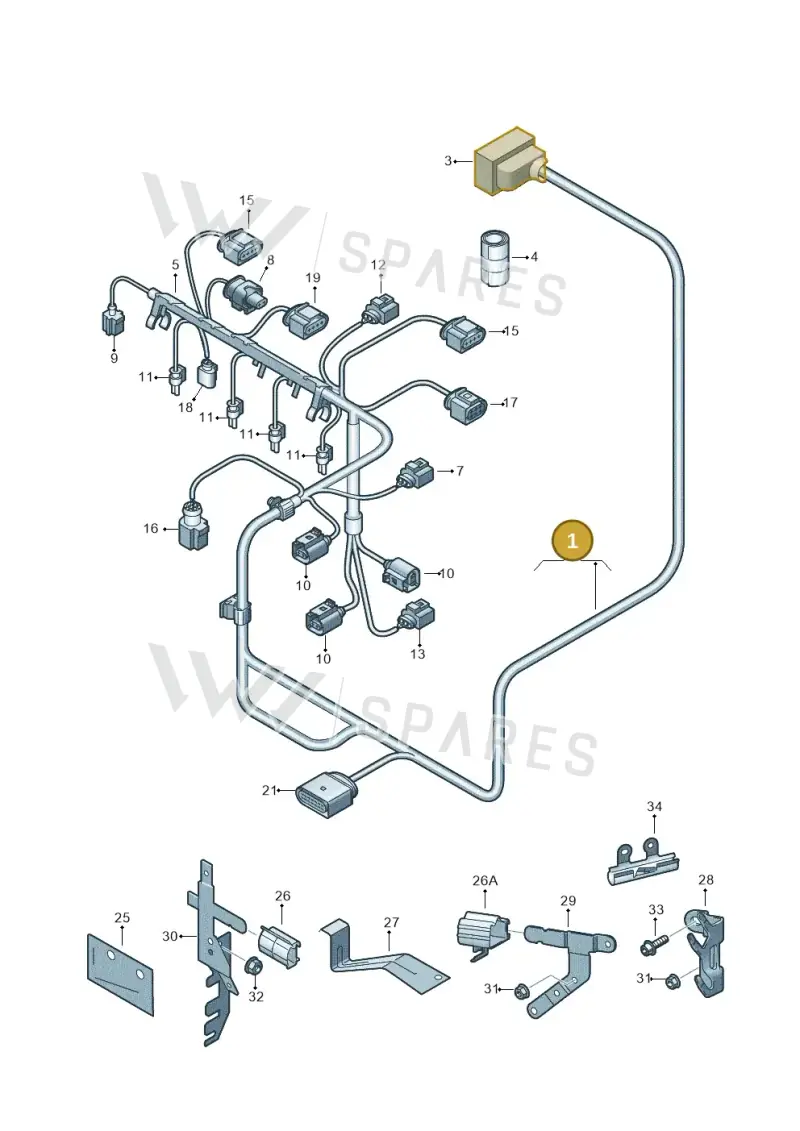 03F972619D — Volkswagen Caddy Maxi Kombi (2010-2015) diagram 649971170, position 1