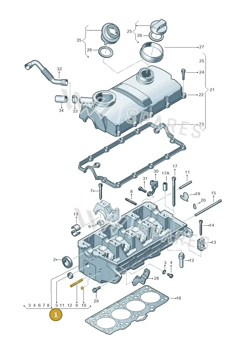 03G103351C — Volkswagen Sharan (2008-2010) diagram 404103470, position 1