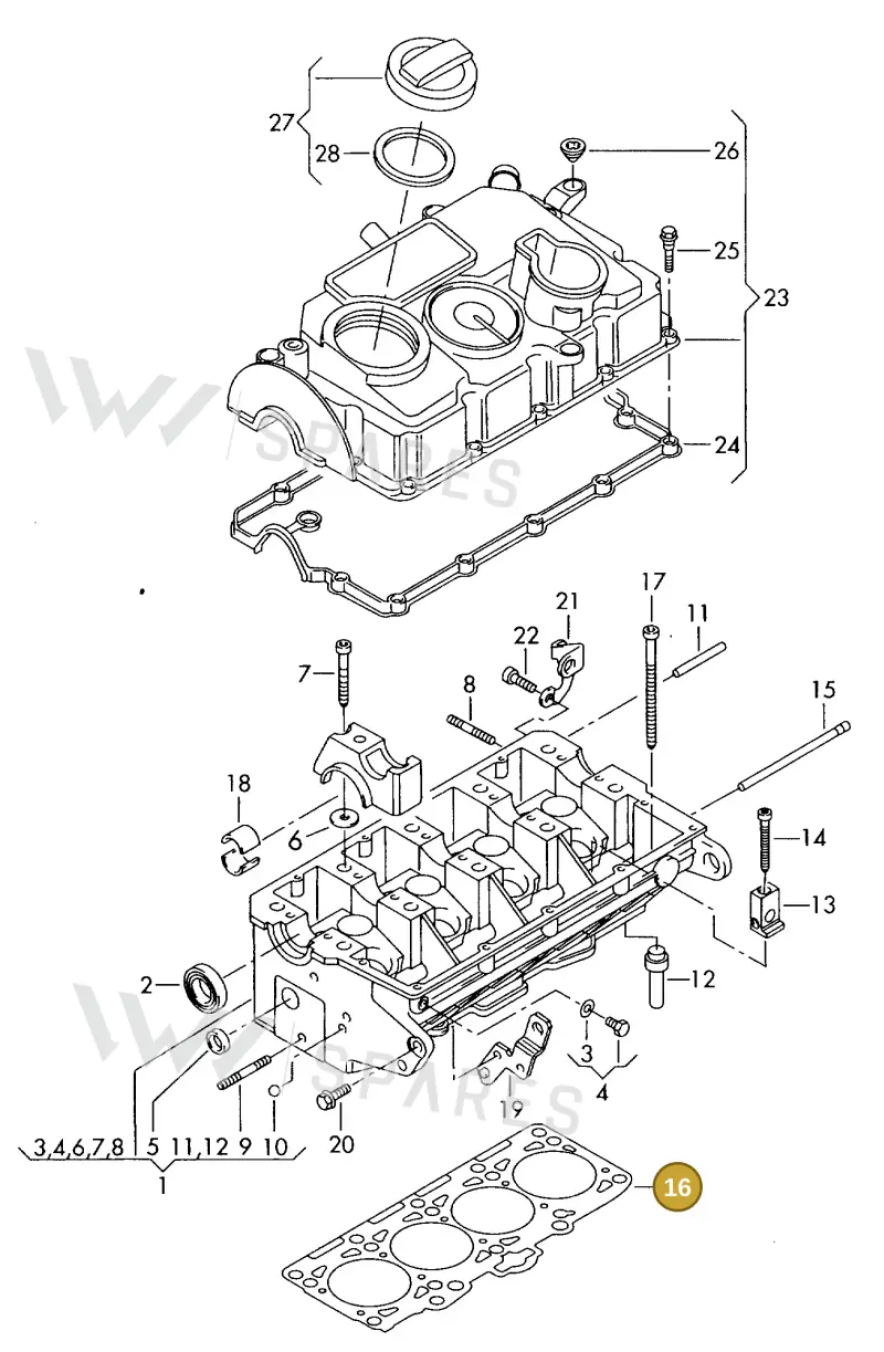 03G103383J — Volkswagen DIES.-IND.-MOT.1,9>2,0 08> (2007-) diagram 423103470, position 16