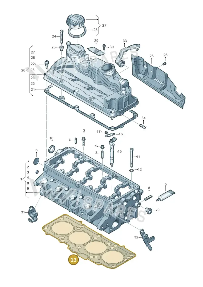 03G103383J — Volkswagen JETTA                  06> (2006-) diagram 634103600, position 13