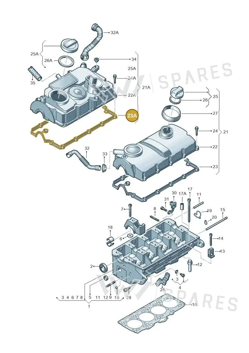 03G103483D — Volkswagen Passat estate (2008-2011) diagram 460103550, position 23A