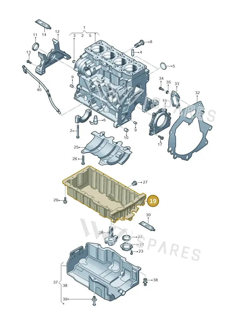 03G103603AD — Volkswagen Caddy kombi (2015-2020) diagram 649103200, position 19