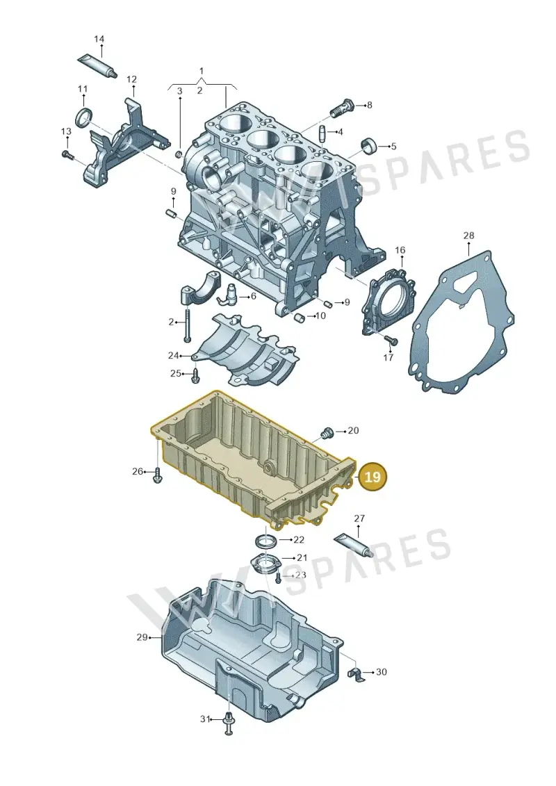 03G103603AK — Volkswagen New Passat (2011-2015) diagram 634103250, position 19