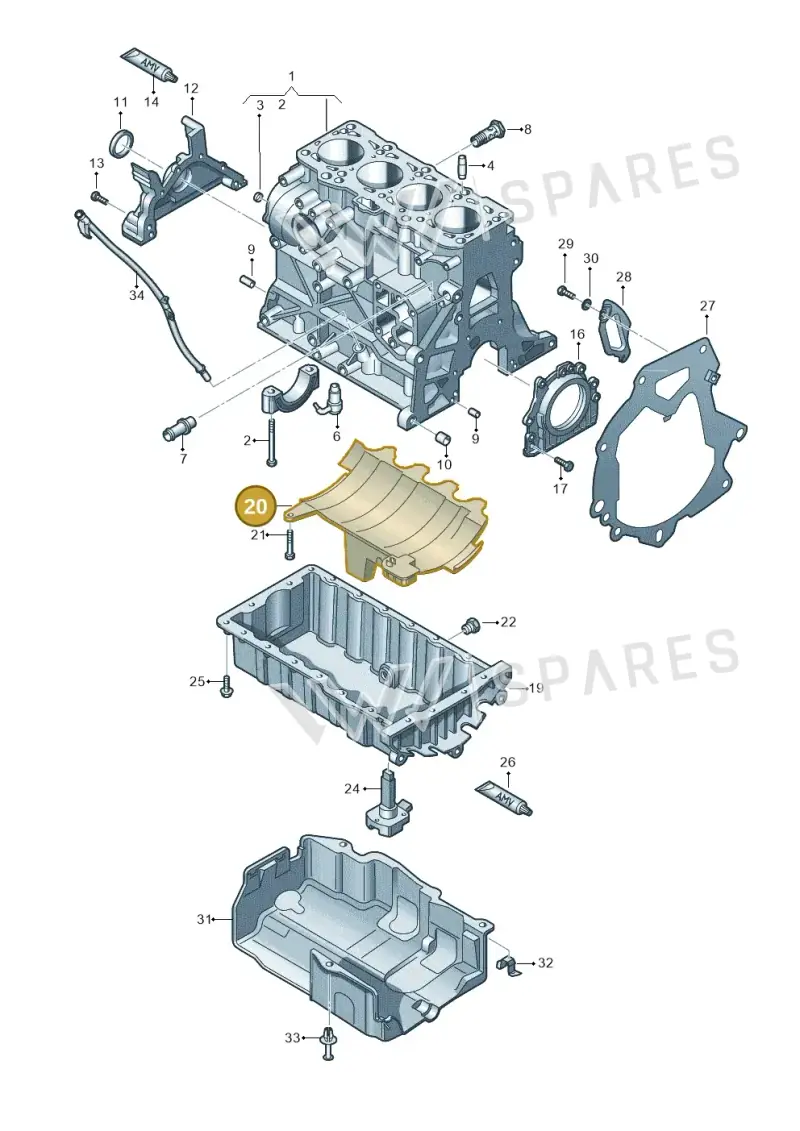 03G103623A — Volkswagen New beetle (2011-2016) diagram 651103200, position 20