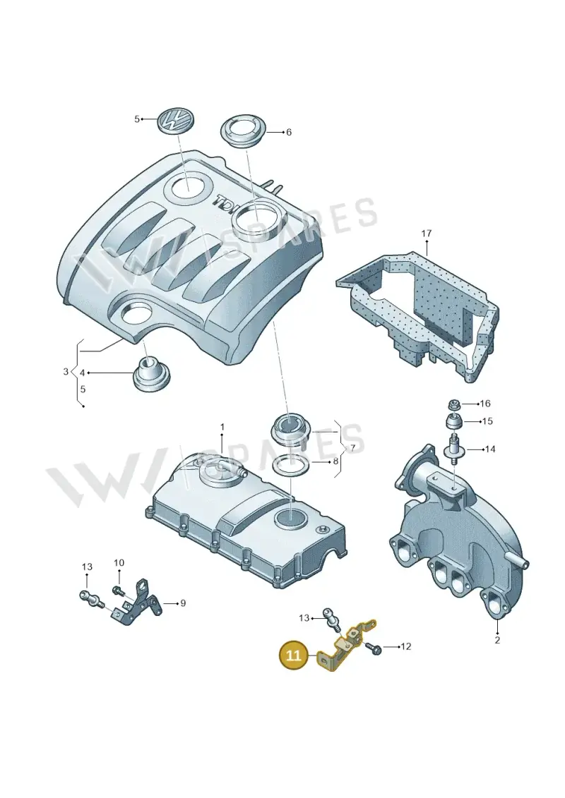 03G103945 — Volkswagen Touran 1.9 (2008-2010) diagram 409103750, position 11