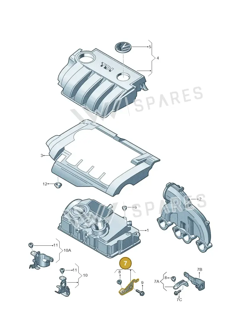 03G103945A — Volkswagen Passat estate (2008-2011) diagram 460103900, position 7
