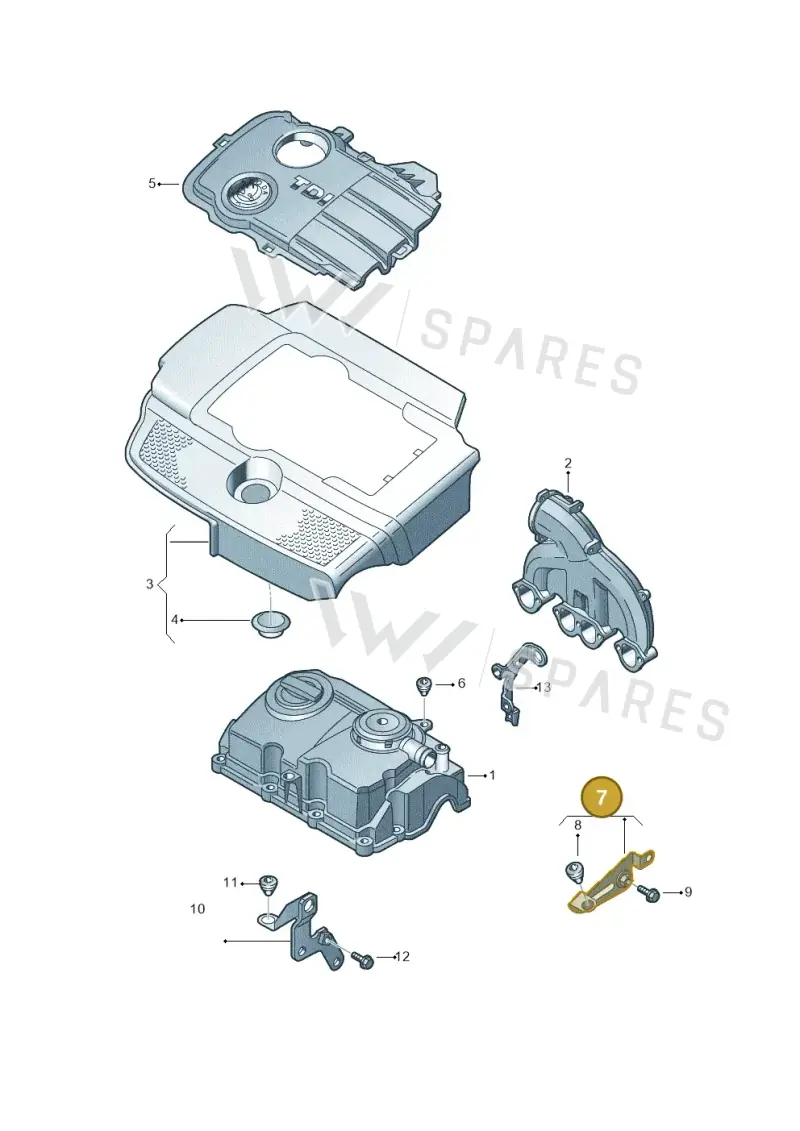 03G103945A — Volkswagen Polo (2008-2009) diagram 461103720, position 7
