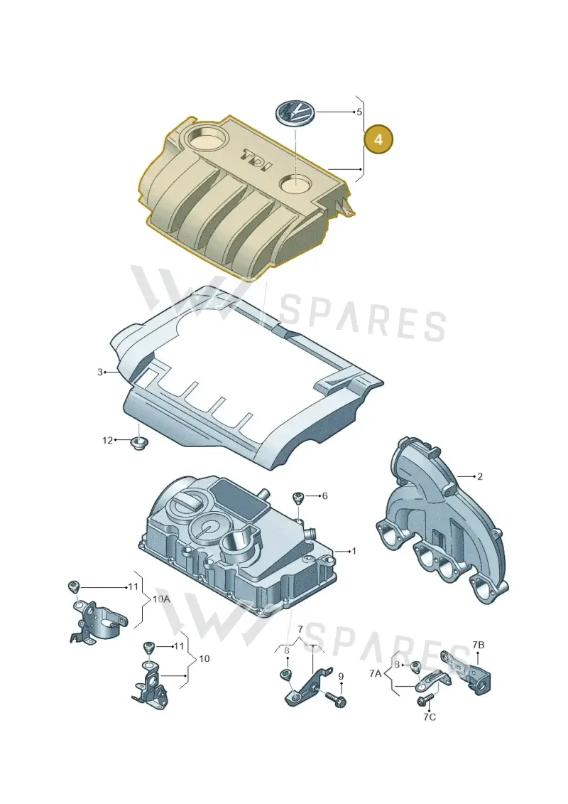 03G103967 — Volkswagen Passat estate (2008-2011) diagram 460103900, position 4