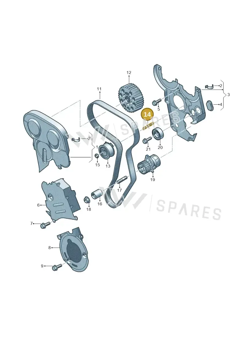 03G109459 — Volkswagen Passat estate (2008-2011) diagram 409109850, position 14