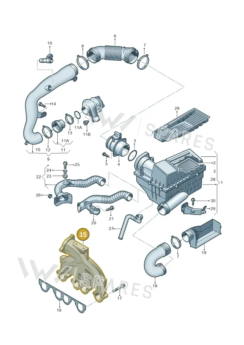 03G129713K — Volkswagen Caddy panel van (2008-2010) diagram 460129030, position 15