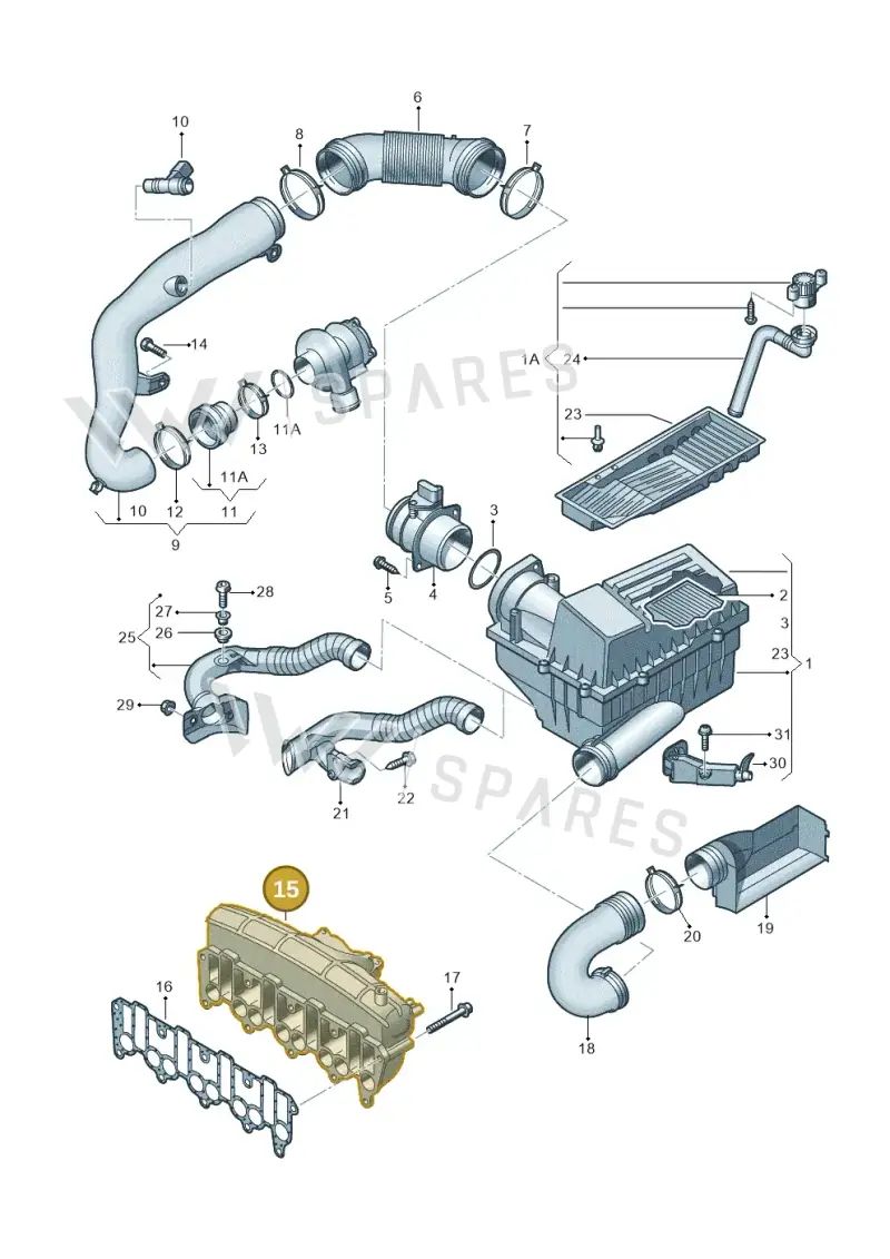 03G129713K — Volkswagen Touran 1.9 (2008-2010) diagram 658129050, position 15