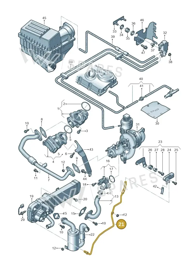 03G131553 — Volkswagen New beetle (2011-2016) diagram 649131450, position 21