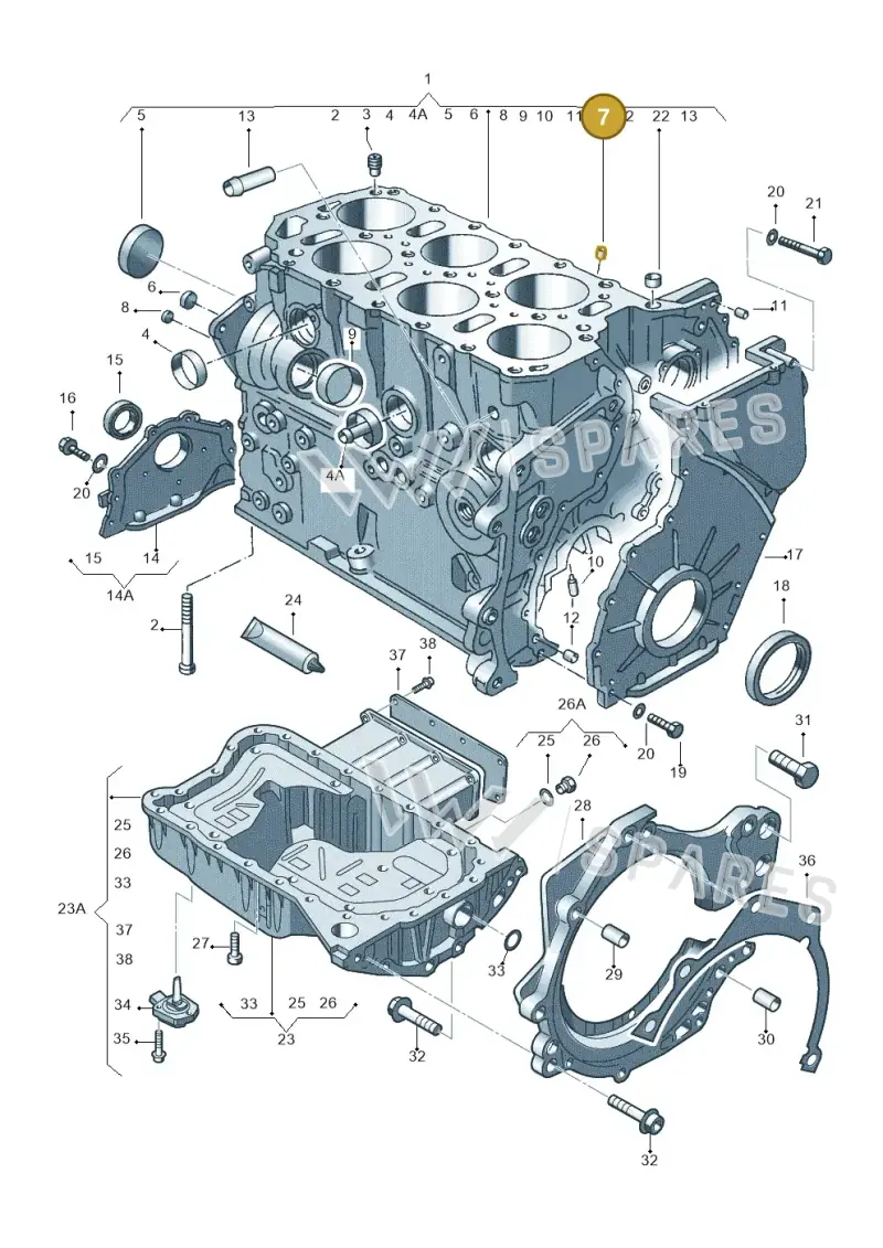 03H103141 — Volkswagen Sharan (2008-2010) diagram 195103250, position 7