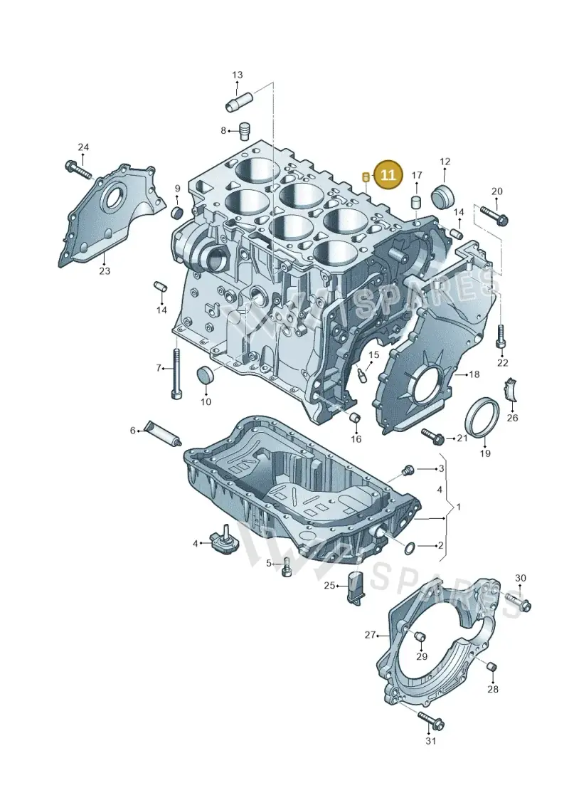 03H103141 — Volkswagen Touareg (2012-2014) diagram 460103300, position 11