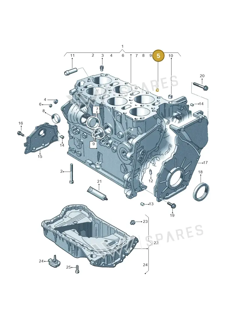 03H103141 — Volkswagen EOS 2.0 (2008-2010) diagram 474103300, position 5