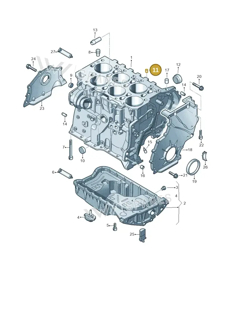 03H103141 — Volkswagen Touareg BlueMotion (2014-2018) diagram 787103100, position 11