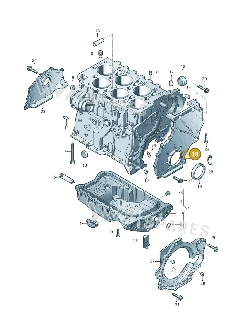 03H103173B — Volkswagen Touareg (2012-2014) diagram 460103300, position 18