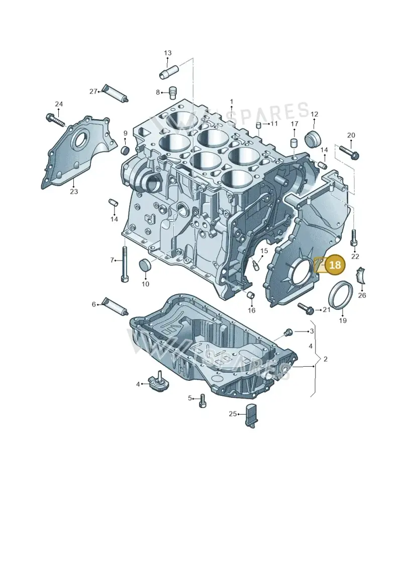 03H103173B — Volkswagen Touareg BlueMotion (2014-2018) diagram 787103100, position 18