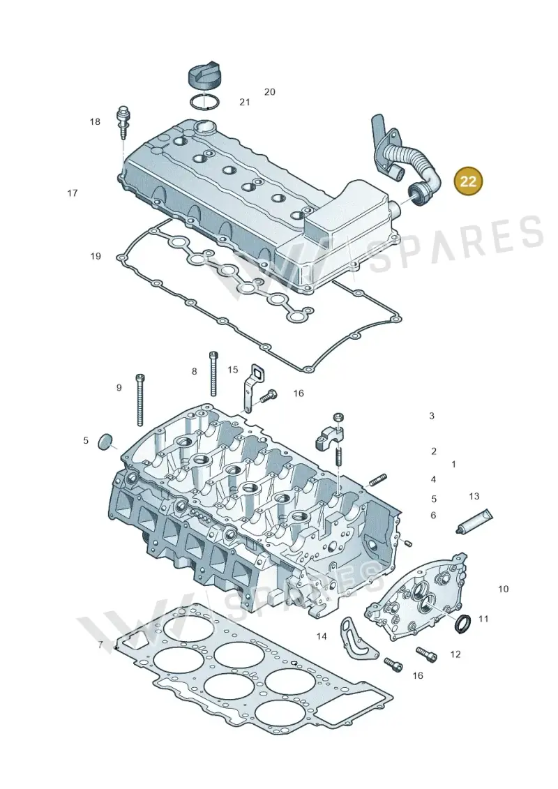 03H103202A — Volkswagen Passat estate (2008-2011) diagram 460103650, position 22