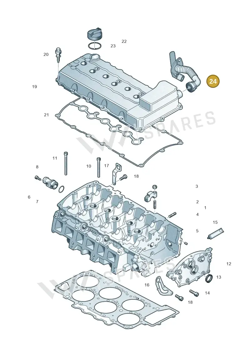 03H103202D — Volkswagen Touareg BlueMotion (2014-2018) diagram 693103500, position 24