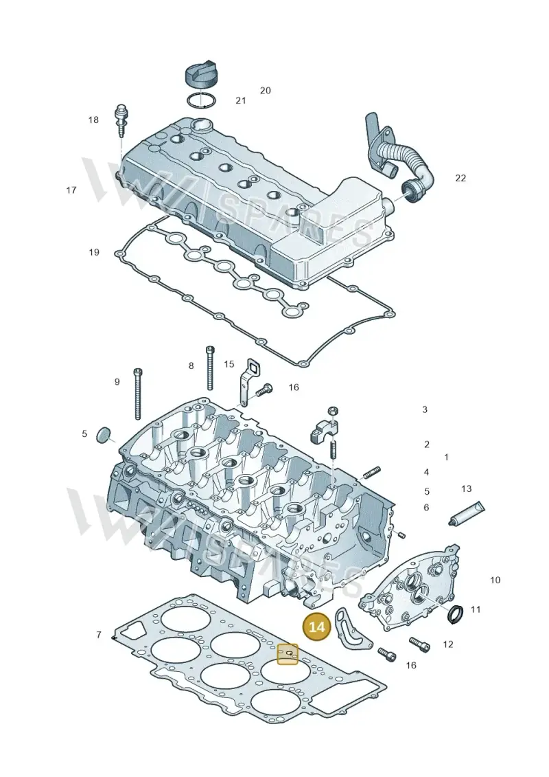 03H103390B — Volkswagen Touareg BlueMotion (2014-2018) diagram 460103650, position 14