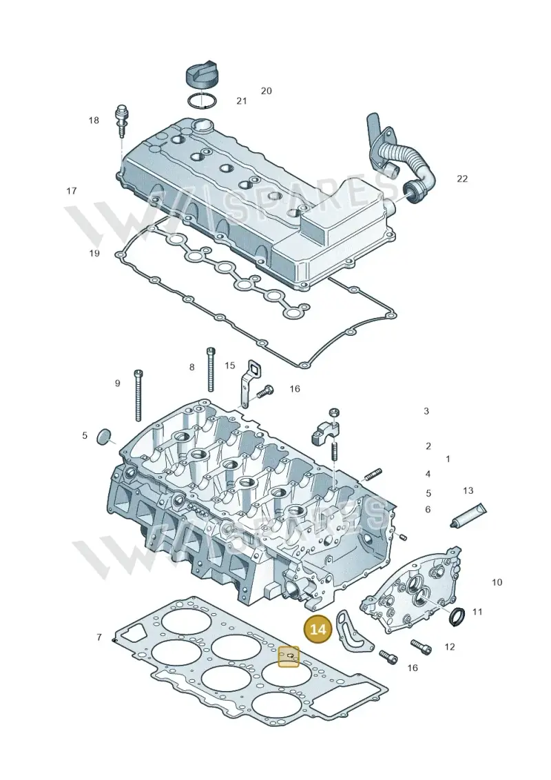 03H103390E — Volkswagen Passat CC (2011-2016) diagram 460103650, position 14