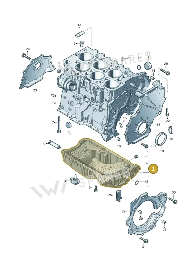 03H103601M — Volkswagen Phaeton 4motion (2010-2016) diagram 460103300, position 1