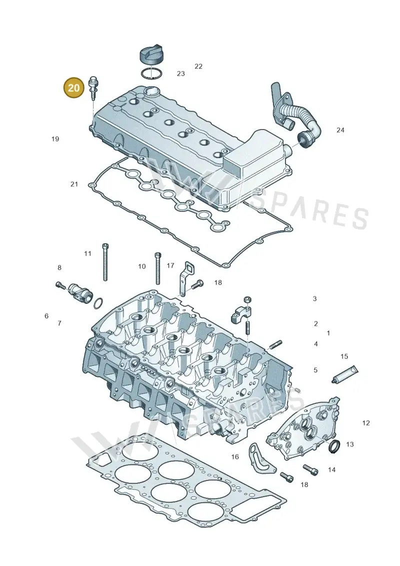 03H103831 — Volkswagen Touareg BlueMotion (2014-2018) diagram 693103500, position 20