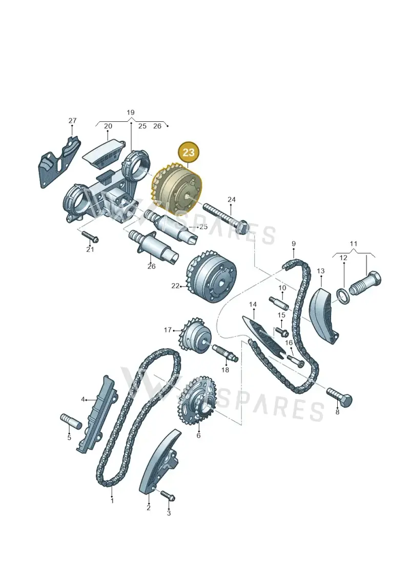 03H109088E — Volkswagen Touareg BlueMotion (2014-2018) diagram 710109600, position 23