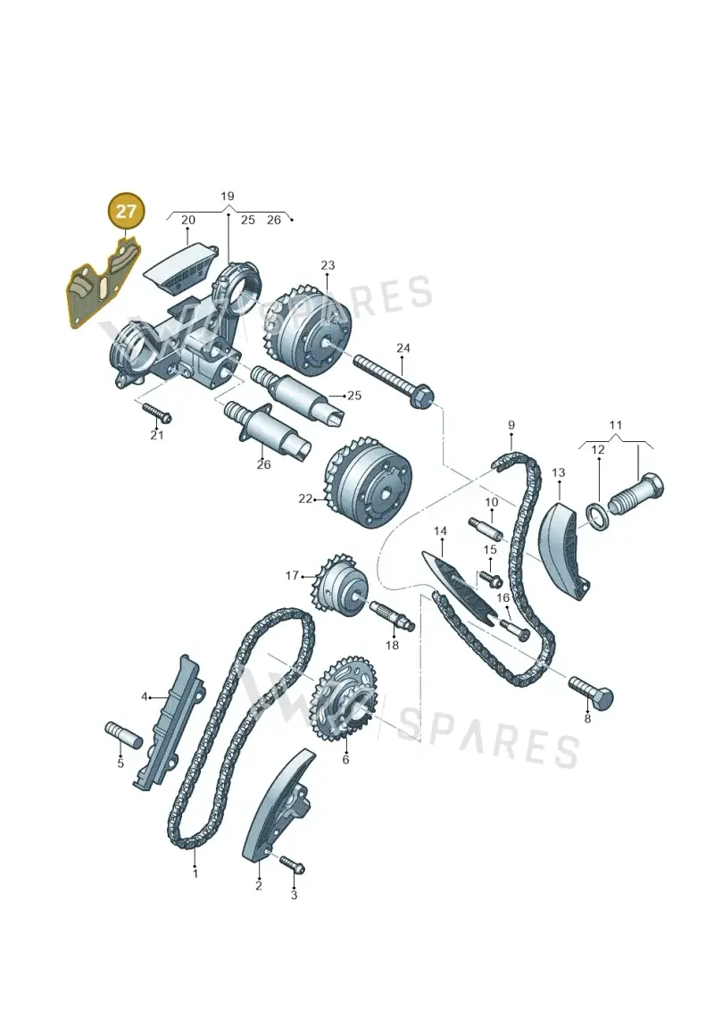 03H109140B — Volkswagen Touareg BlueMotion (2014-2018) diagram 710109600, position 27